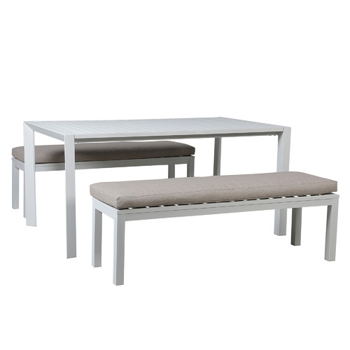 White table discount and bench set